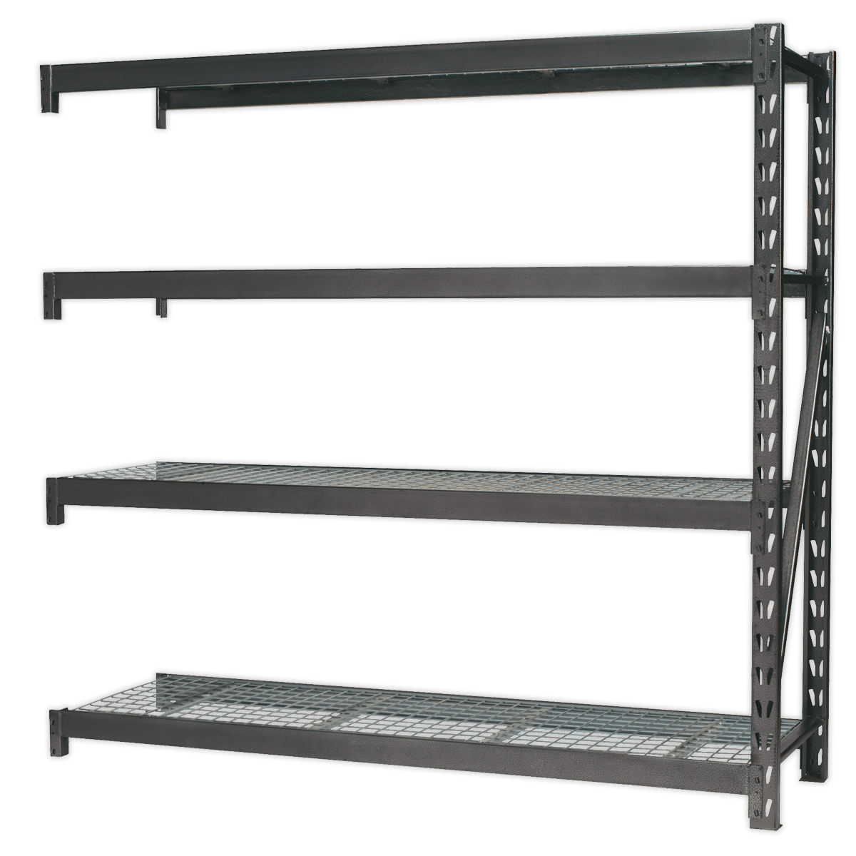 Sealey AP6572E Heavy-Duty Racking Extension Pack with 4 Mesh Shelves 640kg Capacity Per Level - AP6572E - Sealey Tools UK - Trade Counter Direct