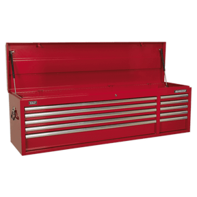 Sealey AP6610 Topchest 10 Drawer with Ball Bearing Slides Heavy - Duty - Red - AP6610 - Sealey Tools UK - Trade Counter Direct
