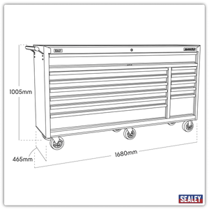 Sealey AP6612 Superline PRO® Rollcab 12 Drawer - Red - AP6612 - Sealey Tools UK - Trade Counter Direct