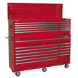 Sealey AP66COMBO2 Topchest & Rollcab Combination 23 Drawer with Ball-Bearing Slides - Red - AP66COMBO2 - Sealey Tools UK - Trade Counter Direct