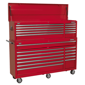 Sealey AP66COMBO2 Topchest & Rollcab Combination 23 Drawer with Ball-Bearing Slides - Red - AP66COMBO2 - Sealey Tools UK - Trade Counter Direct
