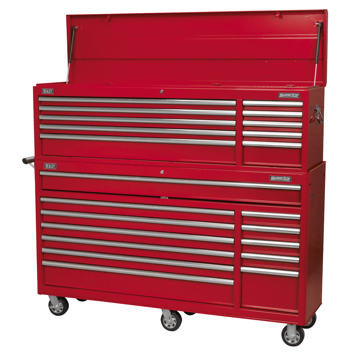 Sealey AP66COMBO2 Topchest & Rollcab Combination 23 Drawer with Ball-Bearing Slides - Red - AP66COMBO2 - Sealey Tools UK - Trade Counter Direct