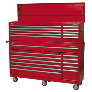Sealey AP66COMBO2 Topchest & Rollcab Combination 23 Drawer with Ball-Bearing Slides - Red - AP66COMBO2 - Sealey Tools UK - Trade Counter Direct