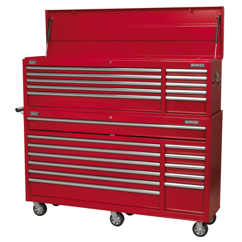 Sealey AP66COMBO2 Topchest & Rollcab Combination 23 Drawer with Ball-Bearing Slides - Red - AP66COMBO2 - Sealey Tools UK - Trade Counter Direct
