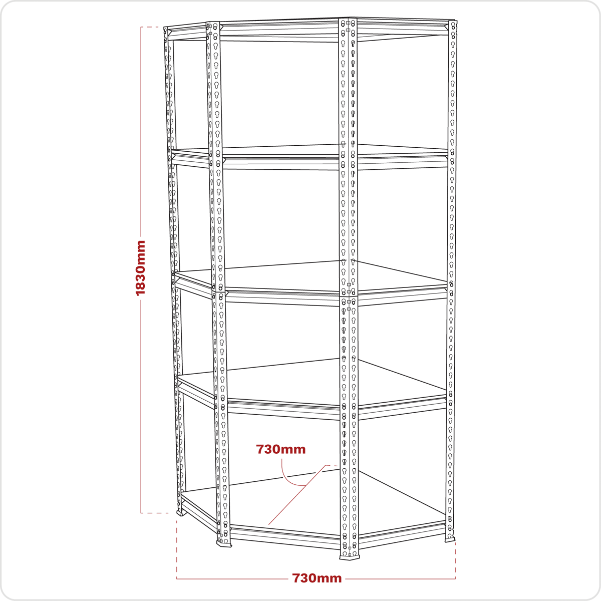 Sealey AP7150C 5-Level Corner Racking Unit 150kg Capacity Per Level - AP7150C - Sealey Tools UK - Trade Counter Direct
