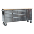 Sealey AP7210SS Mobile Stainless Steel Tool Cabinet 10 Drawer & Cupboard - AP7210SS - Sealey Tools UK - Trade Counter Direct