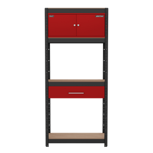 Sealey AP830R Shelving Unit 4-Tier with Cupboard & Drawer - AP830R - Sealey Tools UK - Trade Counter Direct