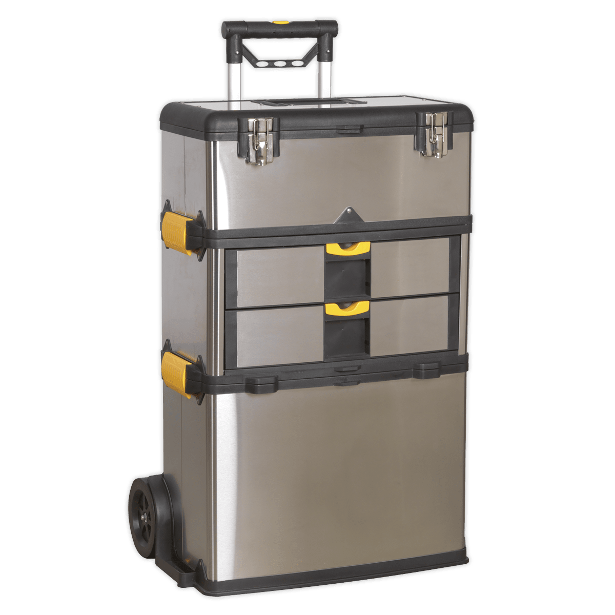 Sealey AP855 Mobile Stainless Steel/Composite Toolbox - 3 Compartment - AP855 - Sealey Tools UK - Trade Counter Direct