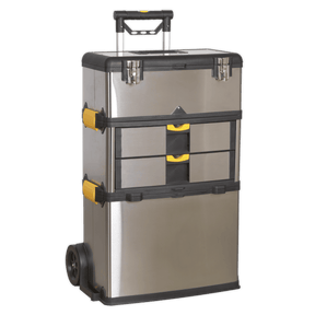 Sealey AP855 Mobile Stainless Steel/Composite Toolbox - 3 Compartment - AP855 - Sealey Tools UK - Trade Counter Direct