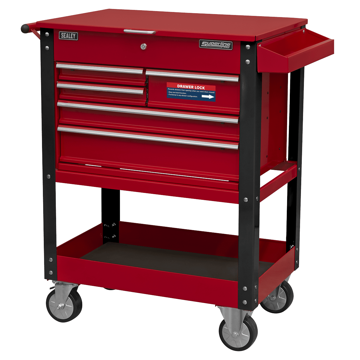 Sealey AP890M Heavy - Duty Mobile Tool & Parts Trolley with 5 Drawers & Lockable Top - AP890M - Sealey Tools UK - Trade Counter Direct