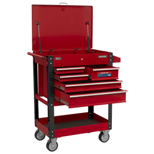 Sealey AP890M Heavy - Duty Mobile Tool & Parts Trolley with 5 Drawers & Lockable Top - AP890M - Sealey Tools UK - Trade Counter Direct