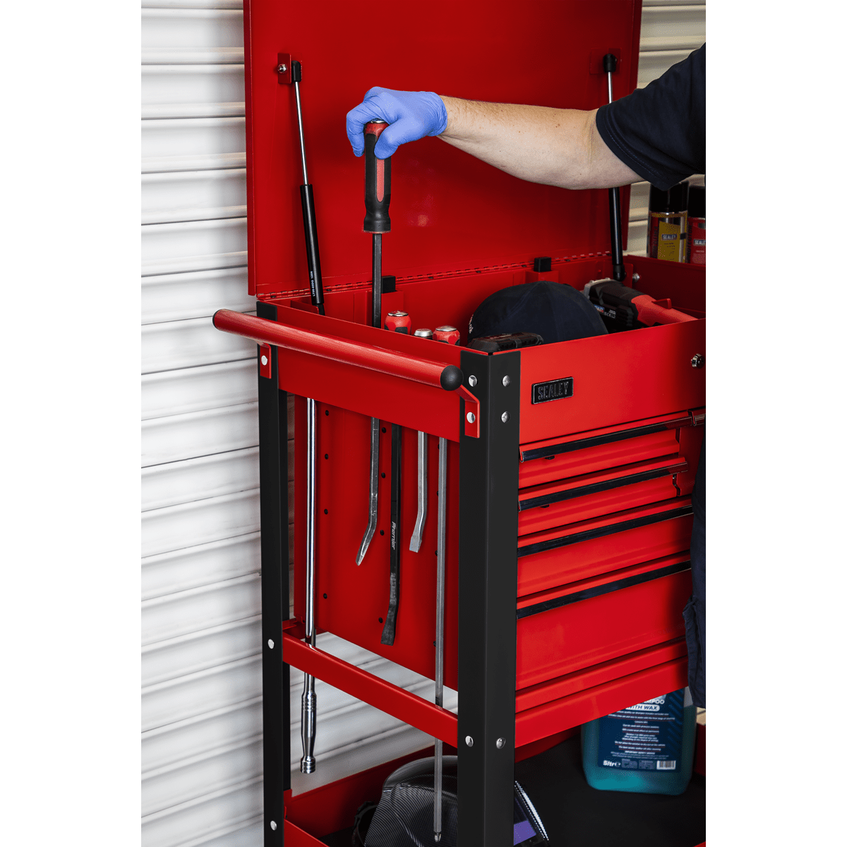 Sealey AP890M Heavy - Duty Mobile Tool & Parts Trolley with 5 Drawers & Lockable Top - AP890M - Sealey Tools UK - Trade Counter Direct