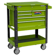 Sealey AP890MHV Superline PRO® Heavy-Duty Mobile Tool & Parts Trolley with 5 Drawers and Lockable Top - Hi-Vis Green - AP890MHV - Sealey Tools UK - Trade Counter Direct