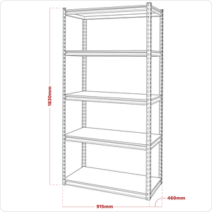 Sealey AP900R Racking Unit with 5 Shelves 340kg Capacity Per Level - AP900R - Sealey Tools UK - Trade Counter Direct