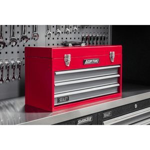 Sealey AP9243BB American PRO® Tool Chest 3 Drawer - Red/Grey - AP9243BB - Sealey Tools UK - Trade Counter Direct