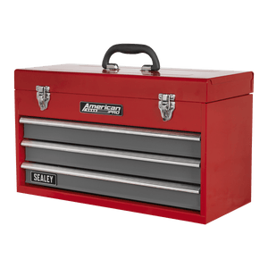 Sealey AP9243BB American PRO® Tool Chest 3 Drawer - Red/Grey - AP9243BB - Sealey Tools UK - Trade Counter Direct