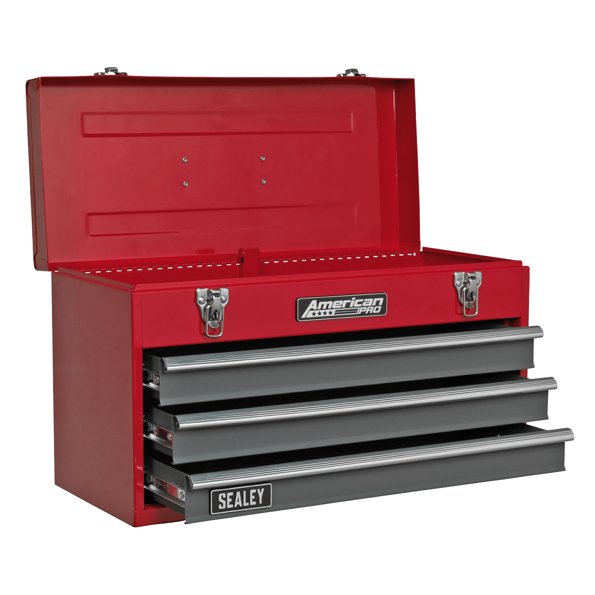 Sealey AP9243BB American PRO® Tool Chest 3 Drawer - Red/Grey - AP9243BB - Sealey Tools UK - Trade Counter Direct