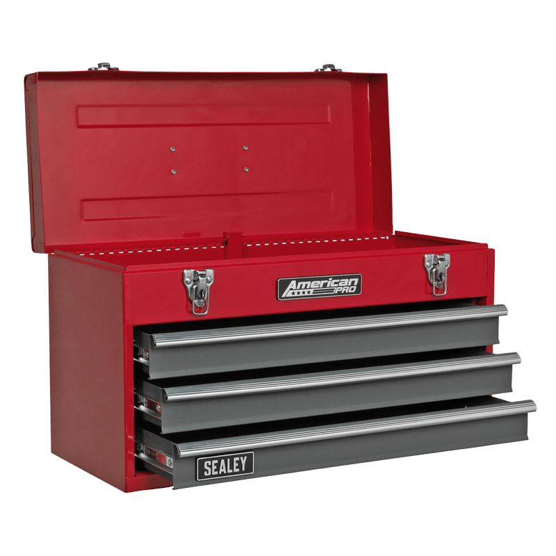 Sealey AP9243BB American PRO® Tool Chest 3 Drawer - Red/Grey - AP9243BB - Sealey Tools UK - Trade Counter Direct