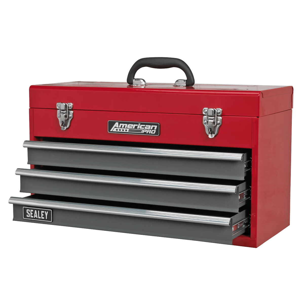 Sealey AP9243BB American PRO® Tool Chest 3 Drawer - Red/Grey - AP9243BB - Sealey Tools UK - Trade Counter Direct