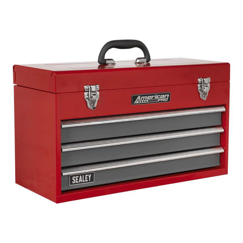 Sealey AP9243BB American PRO® Tool Chest 3 Drawer - Red/Grey - AP9243BB - Sealey Tools UK - Trade Counter Direct