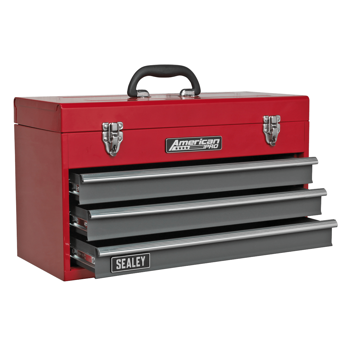 Sealey AP9243BB American PRO® Tool Chest 3 Drawer - Red/Grey - AP9243BB - Sealey Tools UK - Trade Counter Direct