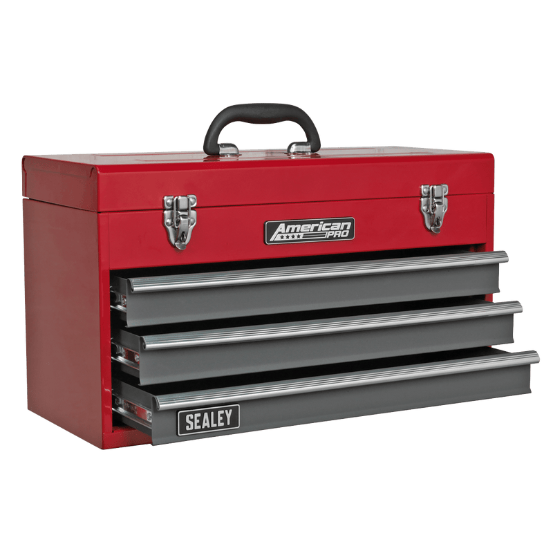 Sealey AP9243BB American PRO® Tool Chest 3 Drawer - Red/Grey - AP9243BB - Sealey Tools UK - Trade Counter Direct