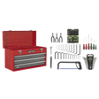 Sealey AP9243BBCOMBO American PRO® Tool Chest 3 Drawer with 93pc Tool Kit - Red/Grey - AP9243BBCOMBO - Sealey Tools UK - Trade Counter Direct