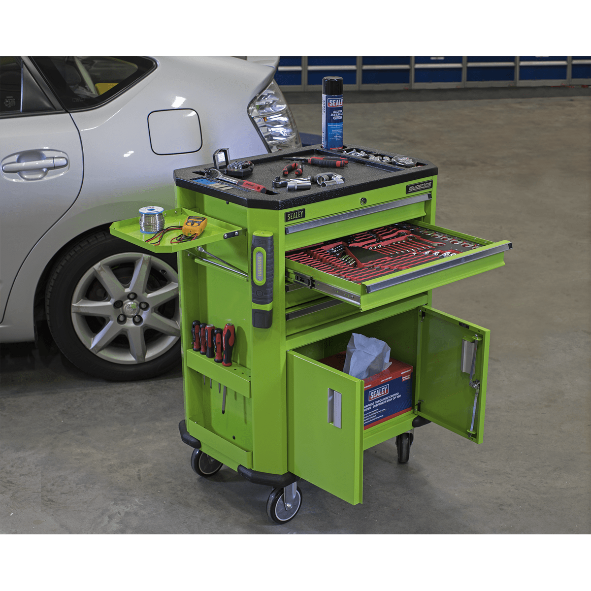 Sealey AP980MTHV Superline PRO® Tool Trolley with 4 Drawers & 2 Door Cupboard - AP980MTHV - Sealey Tools UK - Trade Counter Direct