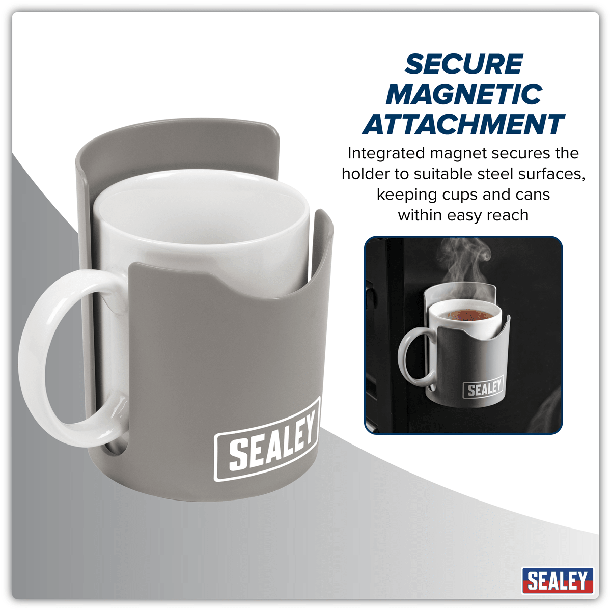 Sealey APCHG Magnetic Cup/Can Holder - Grey - APCHG - Sealey Tools UK - Trade Counter Direct