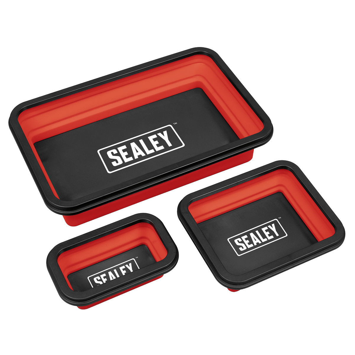 Sealey APCMTS Parts Tray Collapsible Magnetic - Set of 3 - APCMTS - Sealey Tools UK - Trade Counter Direct