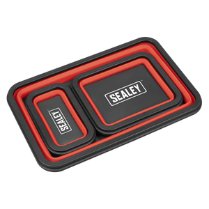 Sealey APCMTS Parts Tray Collapsible Magnetic - Set of 3 - APCMTS - Sealey Tools UK - Trade Counter Direct