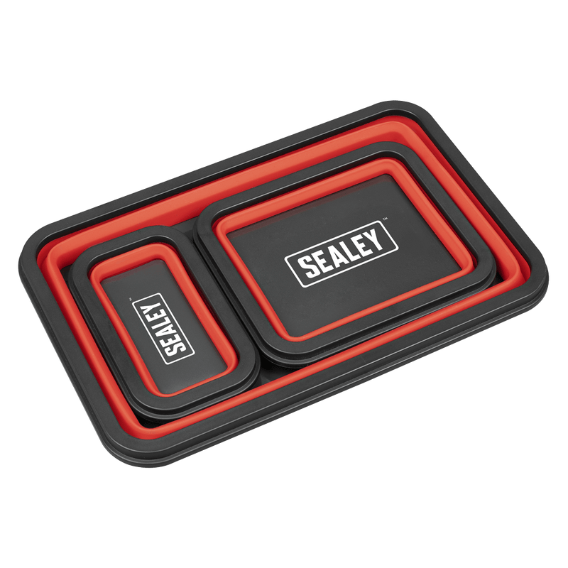 Sealey APCMTS Parts Tray Collapsible Magnetic - Set of 3 - APCMTS - Sealey Tools UK - Trade Counter Direct