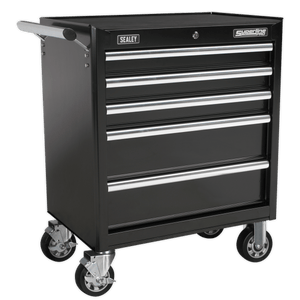 Sealey APCOMBOBBTK56 Superline PRO® Topchest & Rollcab Combination 10 Drawer with 148pc Tool Kit - Black - APCOMBOBBTK56 - Sealey Tools UK - Trade Counter Direct
