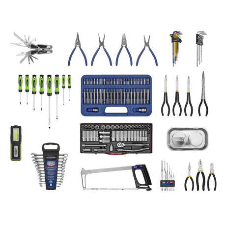 Sealey APCOMBOBBTK56 Superline PRO® Topchest & Rollcab Combination 10 Drawer with 148pc Tool Kit - Black - APCOMBOBBTK56 - Sealey Tools UK - Trade Counter Direct
