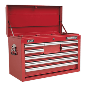 Sealey APCOMBOBBTK57 Superline PRO® Topchest & Rollcab Combination 15 Drawer with 148pc Tool Kit - Red - APCOMBOBBTK57 - Sealey Tools UK - Trade Counter Direct