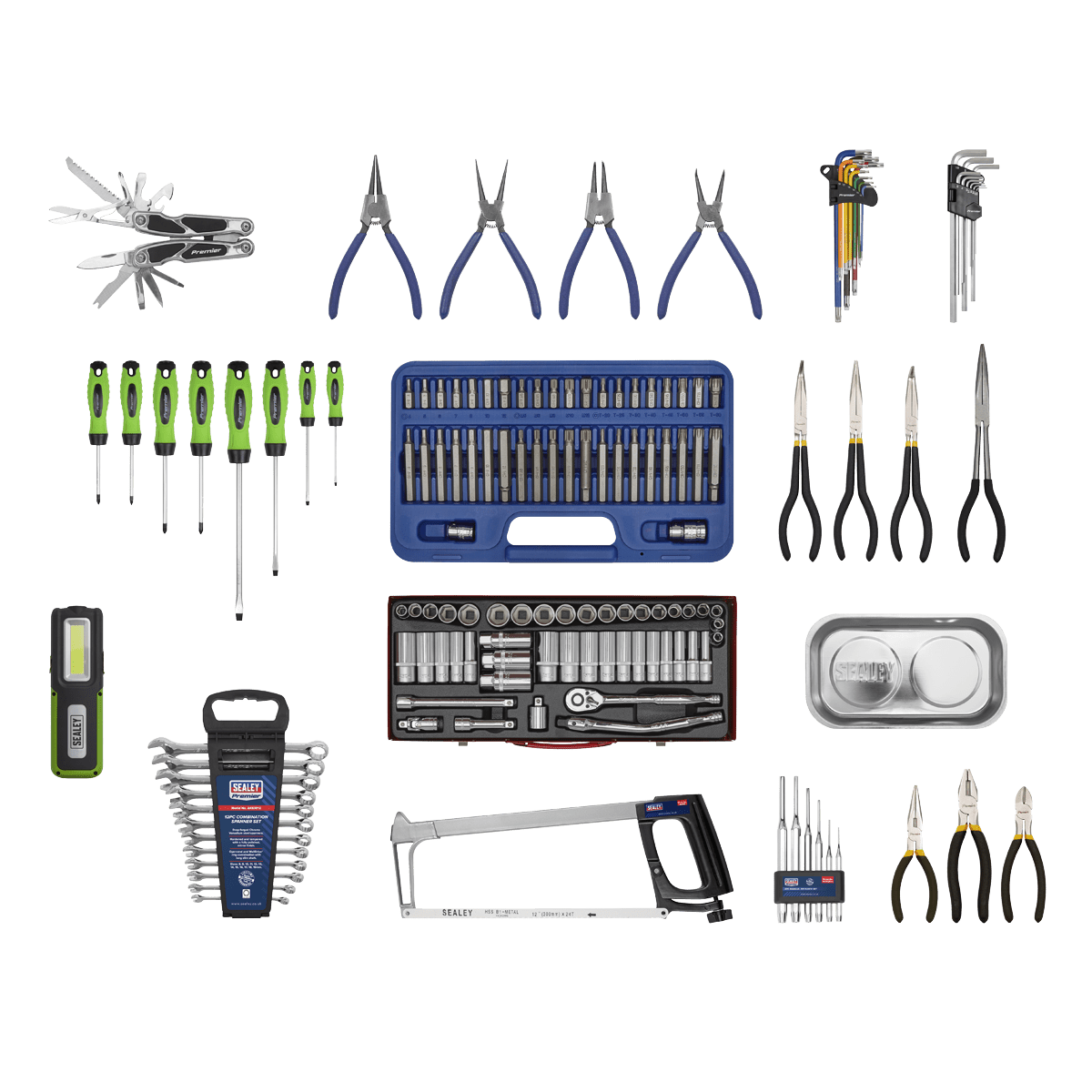Sealey APCOMBOBBTK58 Superline PRO® Topchest & Rollcab Combination 15 Drawer with 148pc Tool Kit - Black - APCOMBOBBTK58 - Sealey Tools UK - Trade Counter Direct