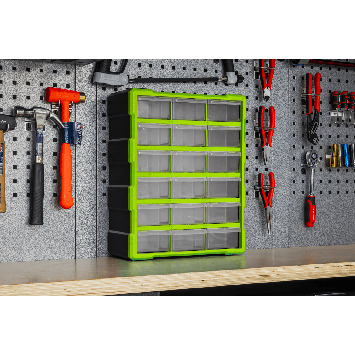 Sealey APDC18HV Cabinet Box 18 Drawer - Green/Black - APDC18HV - Sealey Tools UK - Trade Counter Direct