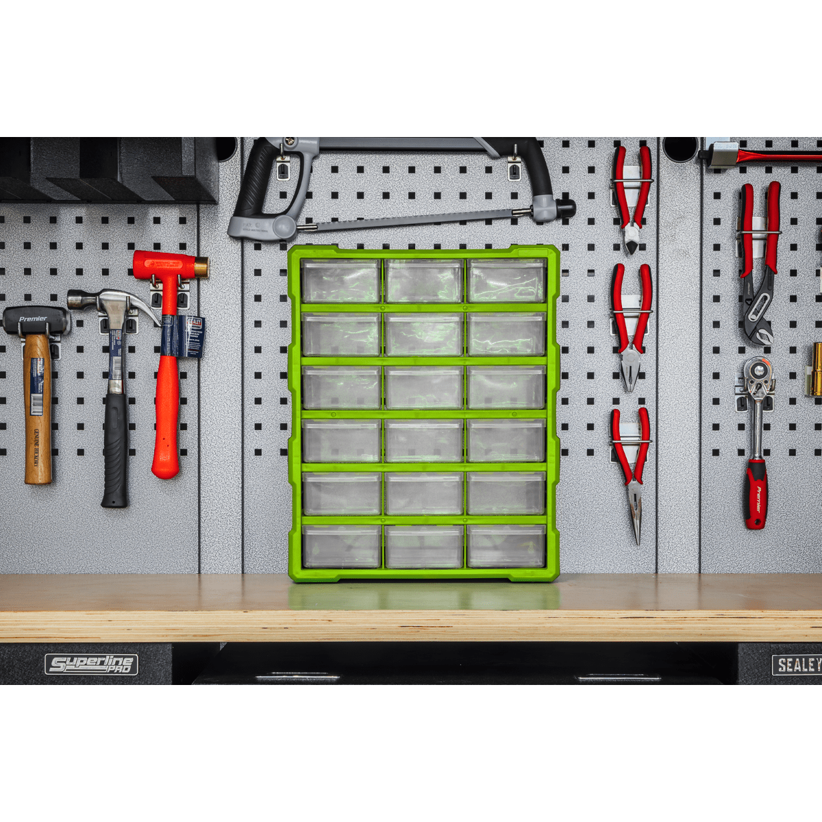 Sealey APDC18HV Cabinet Box 18 Drawer - Green/Black - APDC18HV - Sealey Tools UK - Trade Counter Direct