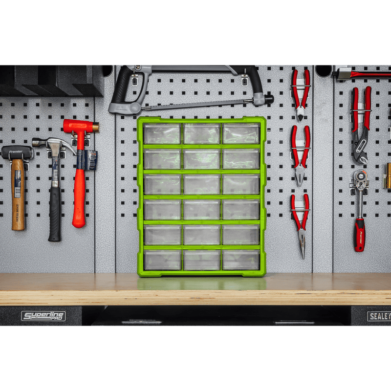 Sealey APDC18HV Cabinet Box 18 Drawer - Green/Black - APDC18HV - Sealey Tools UK - Trade Counter Direct