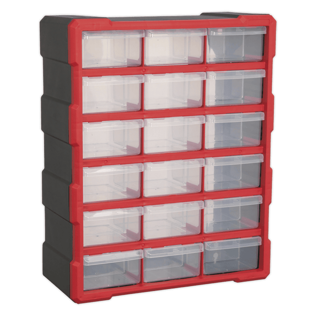 Sealey APDC18R Cabinet Box 18 Drawer - Red/Black - APDC18R - Sealey Tools UK - Trade Counter Direct