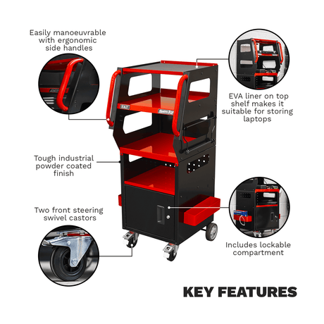 Sealey APDT435R Superline PRO® Diagnostics Trolley 4-Level - APDT435R - Sealey Tools UK - Trade Counter Direct
