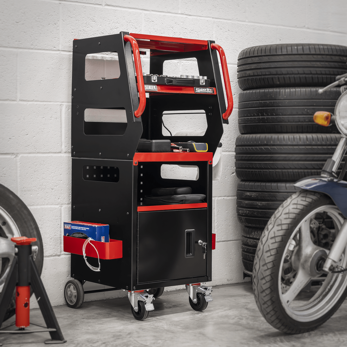 Sealey APDT435R Superline PRO® Diagnostics Trolley 4-Level - APDT435R - Sealey Tools UK - Trade Counter Direct