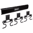 Sealey APHKIT4 Wall Mounting Storage Rail with 6 Hooks - APHKIT4 - Sealey Tools UK - Trade Counter Direct