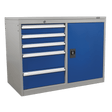Sealey API1103B Industrial Cabinet/Workstation 5 Drawer & 1 Shelf Locker - API1103B - Sealey Tools UK - Trade Counter Direct