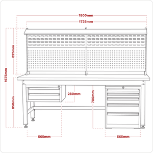 Sealey API1800COMB02 Premier Industrial™ Complete Workstation & Cabinet Combo 1.8m - API1800COMB02 - Sealey Tools UK - Trade Counter Direct