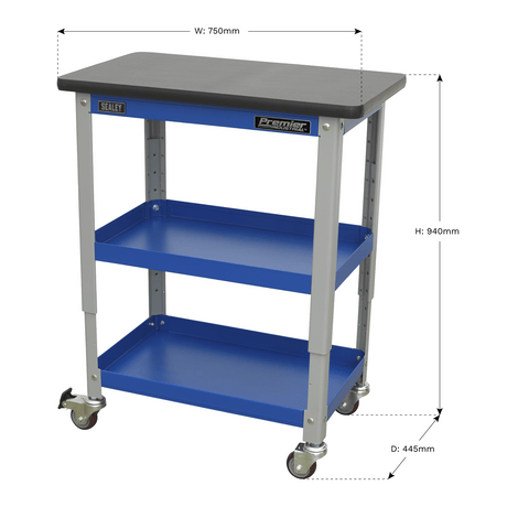 Sealey API2103 Premier Industrial™ Workshop Trolley 3-Level - API2103 - Sealey Tools UK - Trade Counter Direct