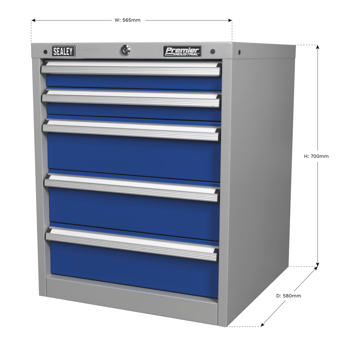 Sealey API5655A Premier Industrial™ Cabinet 5 Drawer - API5655A - Sealey Tools UK - Trade Counter Direct
