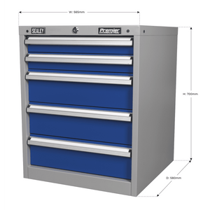 Sealey API5655A Premier Industrial™ Cabinet 5 Drawer - API5655A - Sealey Tools UK - Trade Counter Direct