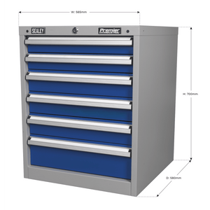 Sealey API5656 Premier Industrial™ Cabinet 6 Drawer - API5656 - Sealey Tools UK - Trade Counter Direct