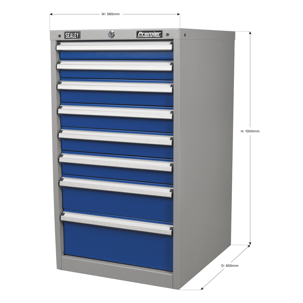 Sealey API5658 Premier Industrial™ Industrial Cabinet 8 Drawer - API5658 - Sealey Tools UK - Trade Counter Direct
